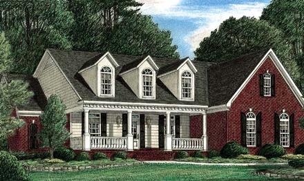 One-Story Traditional Elevation of Plan 67045