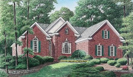 One-Story Traditional Elevation of Plan 67046