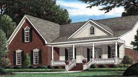 One-Story Traditional Elevation of Plan 67062