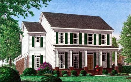Colonial Narrow Lot Elevation of Plan 67070