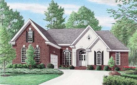 One-Story Traditional Elevation of Plan 67072