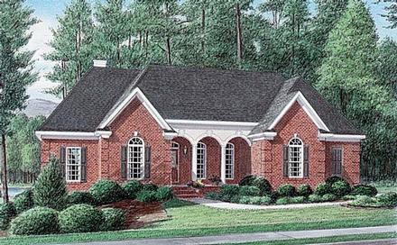 One-Story Traditional Elevation of Plan 67077