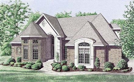 One-Story Traditional Elevation of Plan 67080