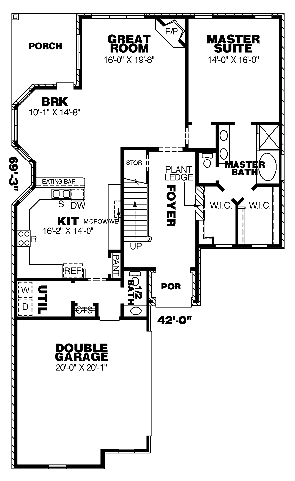 Contemporary Level One of Plan 67110