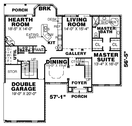 House Plan 67121 First Level Plan