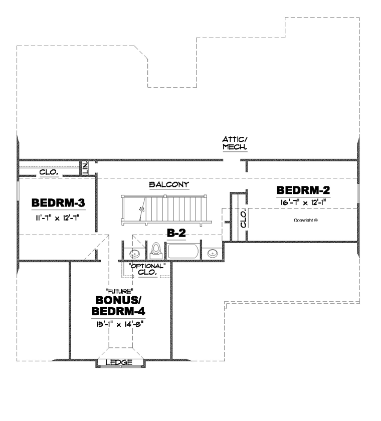 Bungalow Cottage Country Craftsman Level Two of Plan 67147