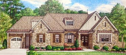 Country Craftsman European Elevation of Plan 67150