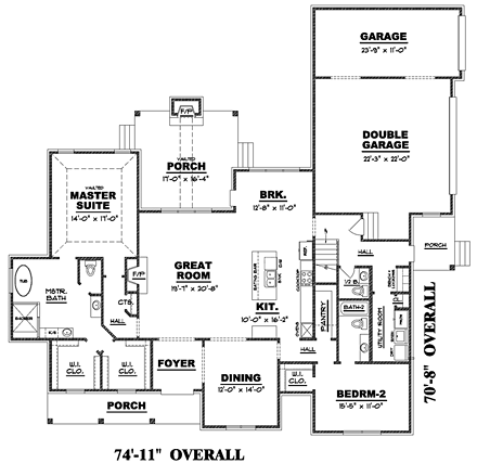 House Plan 67151 First Level Plan