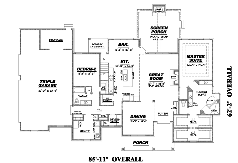 Country Southern Traditional Level One of Plan 67152