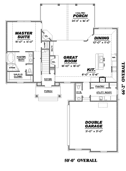 House Plan 67153 First Level Plan