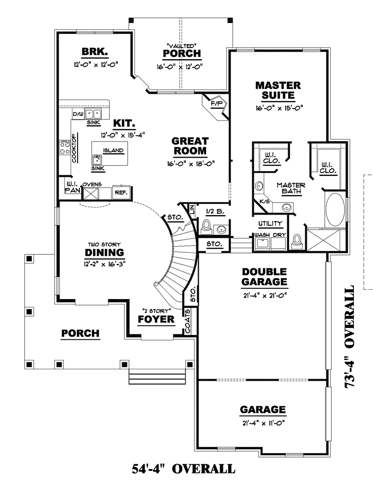 Country Craftsman Farmhouse Level One of Plan 67158