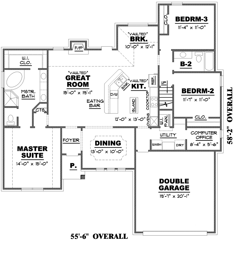 Cottage Country Craftsman Traditional Level One of Plan 67160