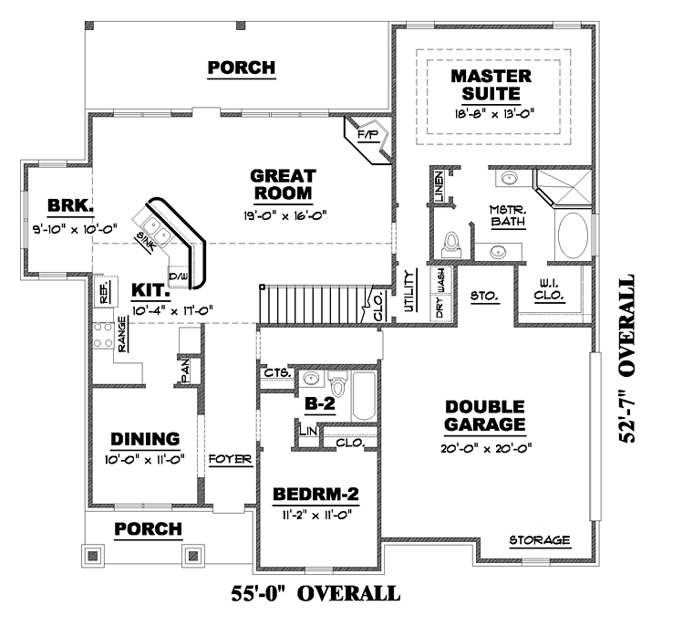 Cottage Country Craftsman Level One of Plan 67163