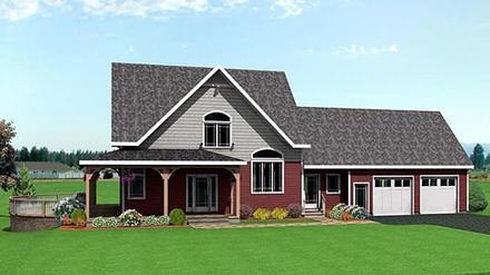Colonial Farmhouse Elevation of Plan 67203