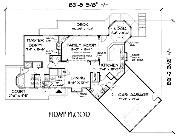 Craftsman One-Story Level One of Plan 67209