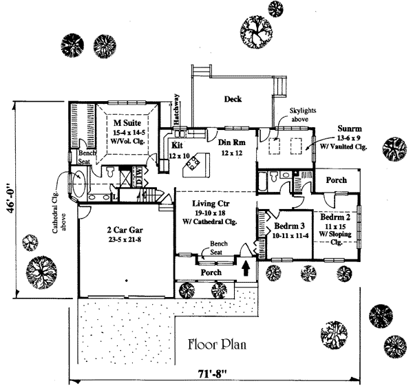 One-Story Ranch Level One of Plan 67227