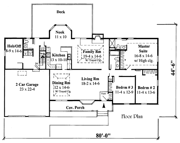 One-Story Ranch Level One of Plan 67235