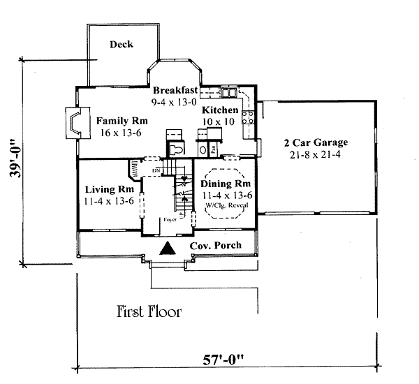 Farmhouse Level One of Plan 67252