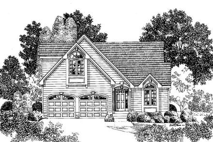 Narrow Lot Traditional Elevation of Plan 67254