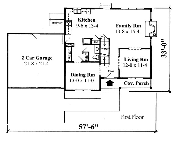 Farmhouse Level One of Plan 67256