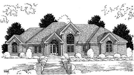 One-Story Traditional Elevation of Plan 67259