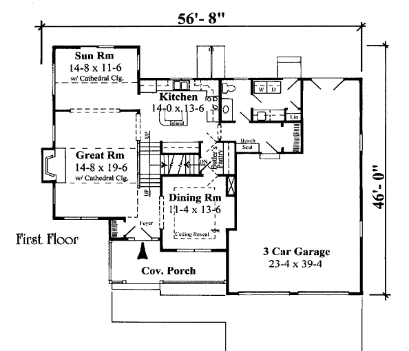 Farmhouse Level One of Plan 67267