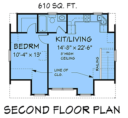 Garage Plan 67277 - 2 Car Garage Apartment Second Level Plan