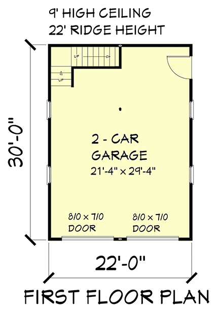 Garage Plan 67279 - 2 Car Garage Apartment First Level Plan