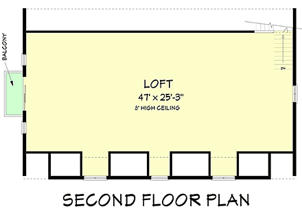 Garage Plan 67280 - 4 Car Garage Second Level Plan