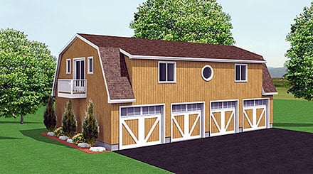 Garage Plan 67280 - 4 Car Garage Elevation