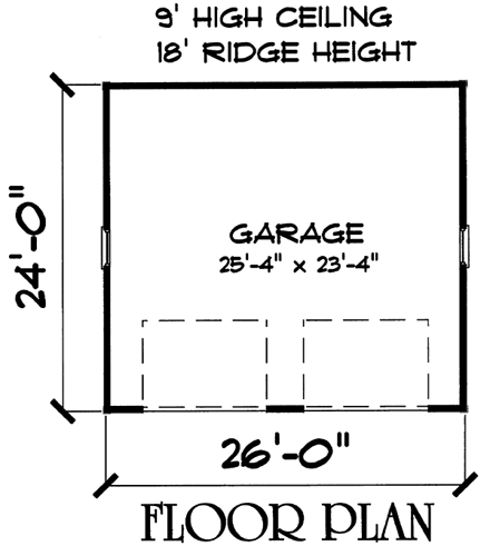 Garage Plan 67281 - 2 Car Garage First Level Plan