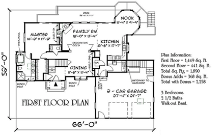House Plan 67285 First Level Plan