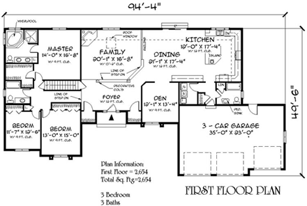 House Plan 67289 First Level Plan