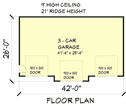 Garage Plan 67291 - 3 Car Garage First Level Plan