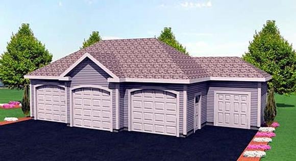 Garage Plan 67295 - 3 Car Garage Elevation