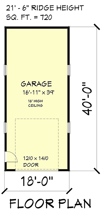 Garage Plan 67305 - 1 Car Garage First Level Plan