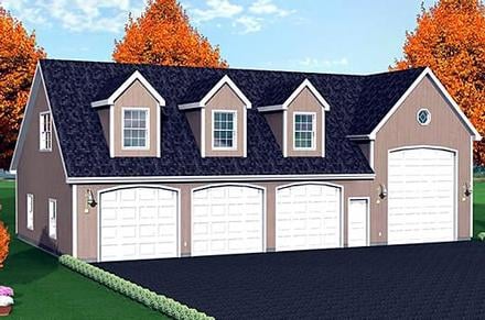 Garage Plan 67306 - 4 Car Garage Elevation