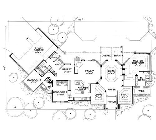 Contemporary One-Story Level One of Plan 67406