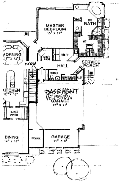 European One-Story Alternate Level One of Plan 67410