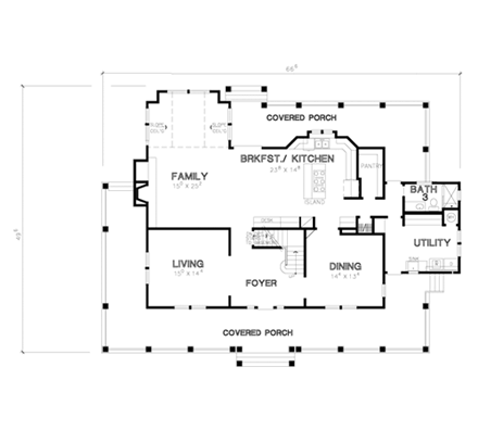 House Plan 67412 First Level Plan