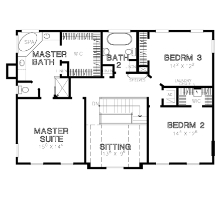 House Plan 67412 Second Level Plan