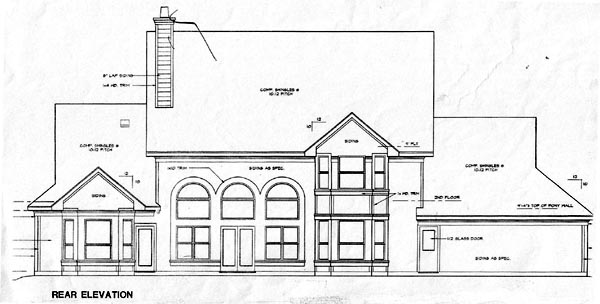 European Rear Elevation of Plan 67414