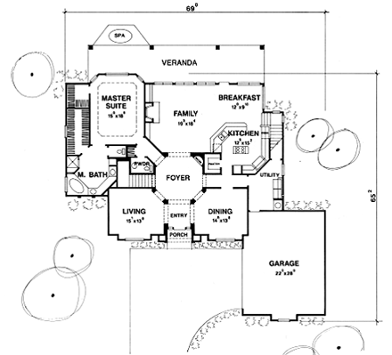 House Plan 67418 First Level Plan