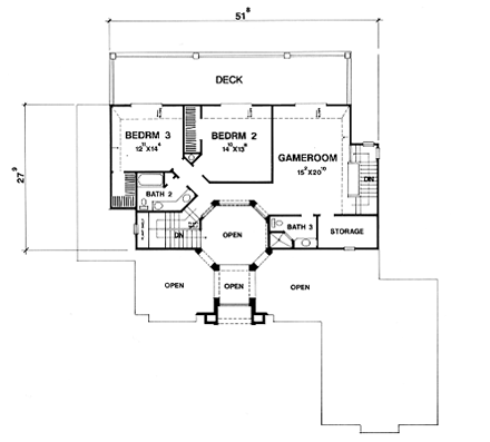 House Plan 67418 Second Level Plan