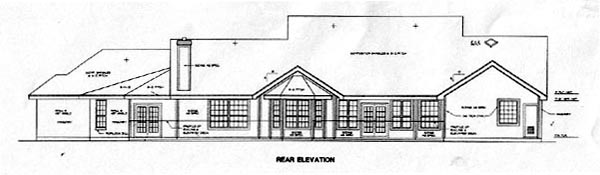 Traditional Rear Elevation of Plan 67431
