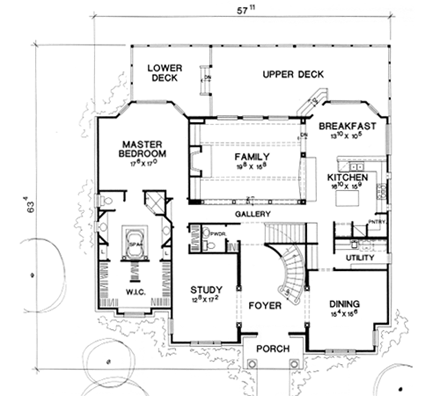 House Plan 67444 First Level Plan