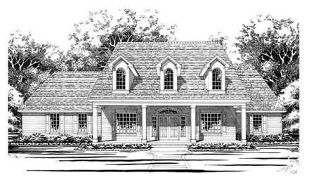 Cape Cod Elevation of Plan 67445