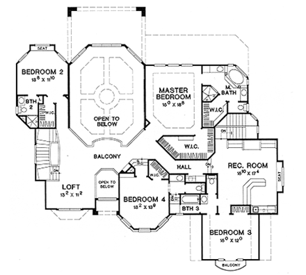 House Plan 67451 Second Level Plan