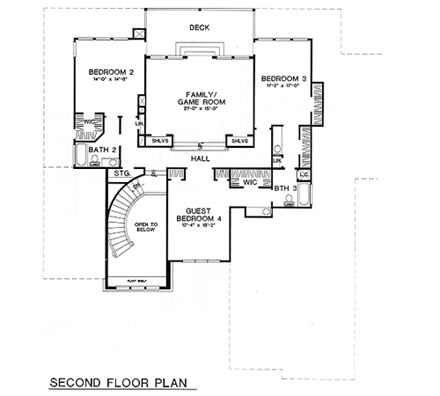 House Plan 67452 Second Level Plan