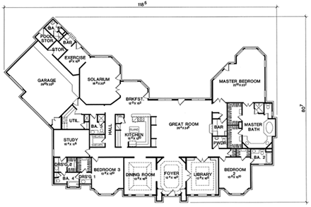 House Plan 67454 First Level Plan